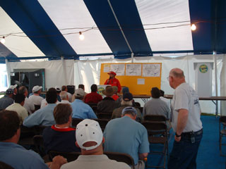 Pilots' briefing...or old scouts' party? The weather was fine all the week so our briefings were full of enthusiasm.